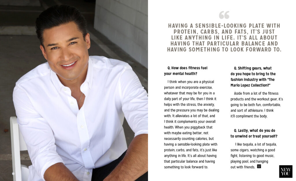 Mario Lopez interview article spread layout