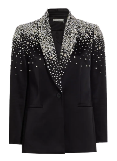 black blazer with glitter on the top